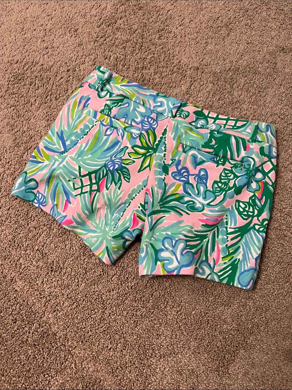 Lilly Pulitzer Pink Tropical Print Bermuda Shorts 00 - Picture 5 of 5
